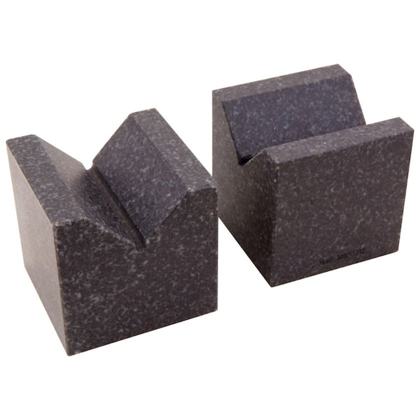 H & H Industrial Products 63 X 63mm Matched Pair Granite V-Blocks 3402-1312 - main